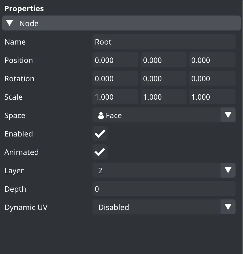 node properties